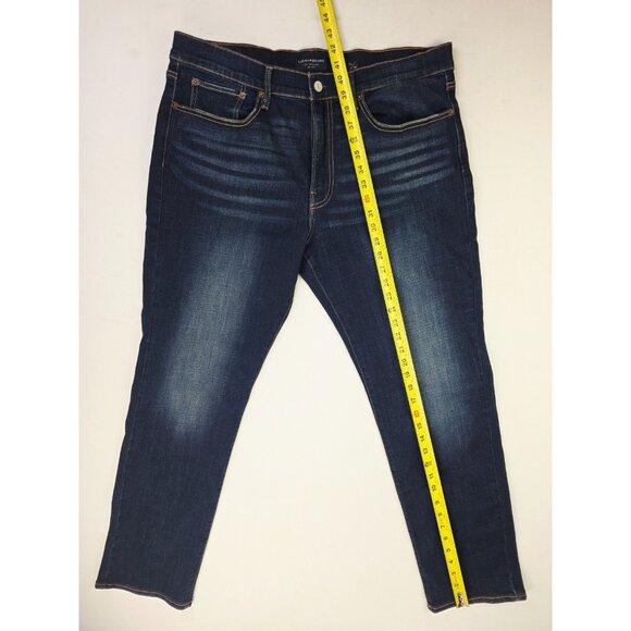 Lucky Brand Size 36X30 Mens 121 Slim Straight Blue Denim 5 Pocket Logo Tag Jeans - Picture 12 of 13